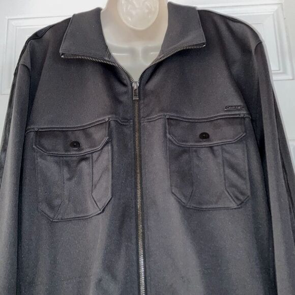 CALVIN KLEIN Lightweight Jacket Front Chest Pockets Zipper Charcoal Gray Men XL - Picture 3 of 12